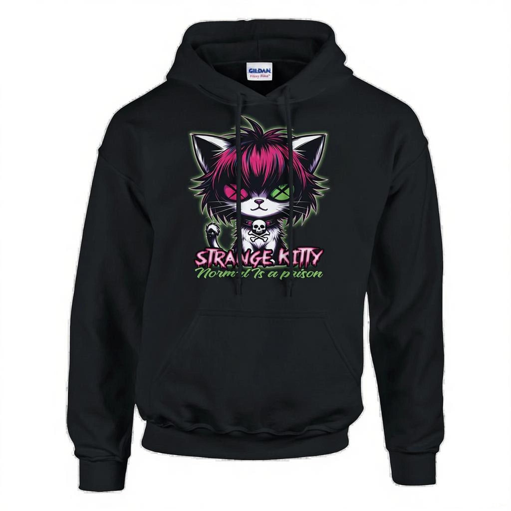 Strange Kitty - Classic Unisex Pullover Hoodie | Gildan® 18500