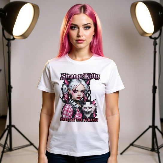 Strange Kitty - Heavyweight Unisex Crewneck T-shirt | Gildan® 5000